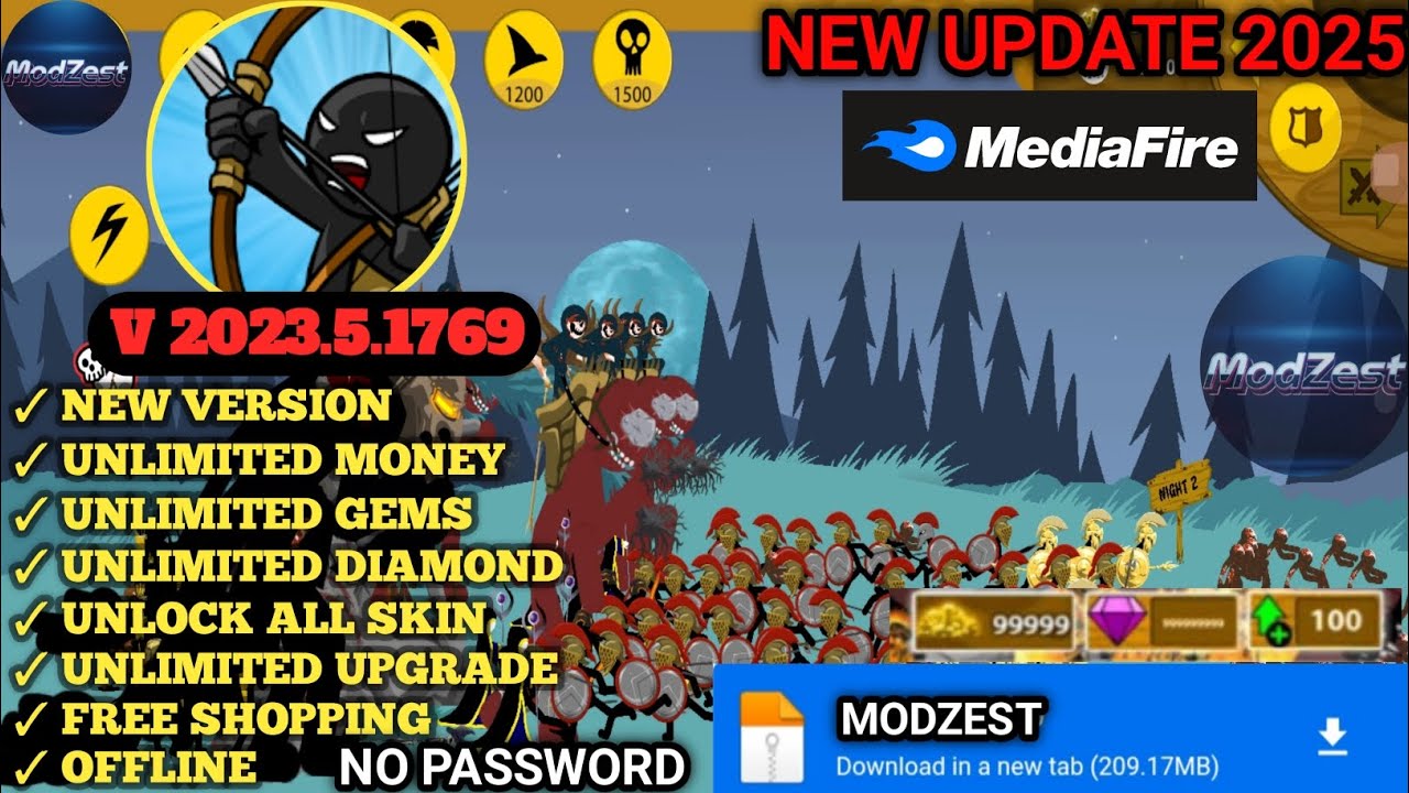STICK WAR LEGACY MOD MENU Version 2023.5.1769 - UNLIMITED MONEY & UNLOCK ALL SKINS
