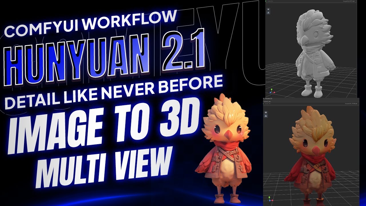 ​​Run Hunyuan 3D 2.1 in ComfyUI – Fast, High-Fidelity Image-to-3D Workflow (Blender + Multiview)