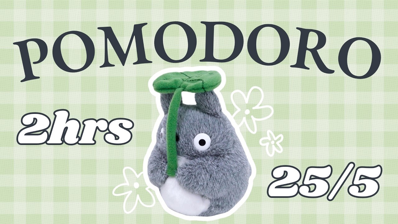 Totoro Study with Me 🍃 25/5 Pomodoro Timer | Ghibli Vibes