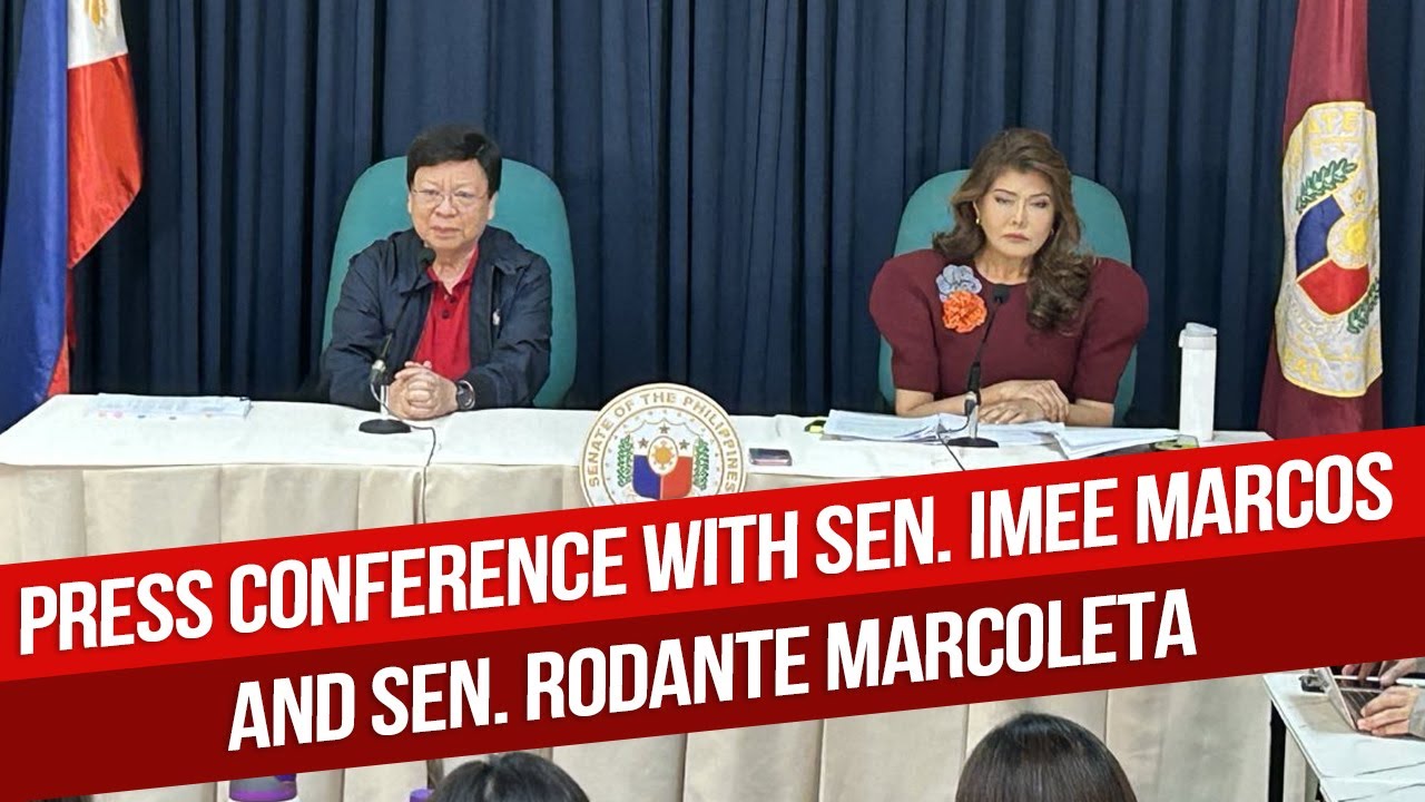 LIVE: PRESS CONFERENCE WITH SEN. IMEE MARCOS AND SEN. RODANTE MARCOLETA | JANUARY 20, 2026