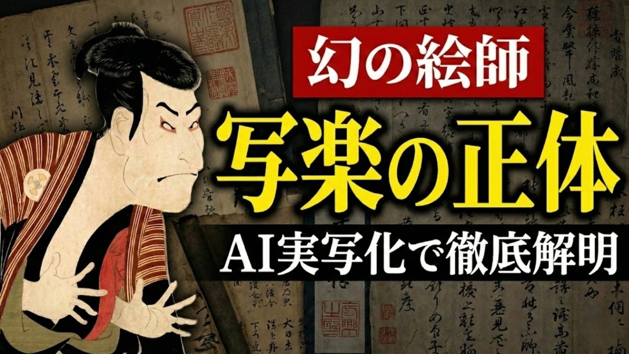 【写楽の正体】浮世絵をAI実写化！幻の絵師の謎を徹底解明。江戸時代の衝撃の真実がついに判明！？最新AI技術で蘇る歴史ミステリーの真相とは