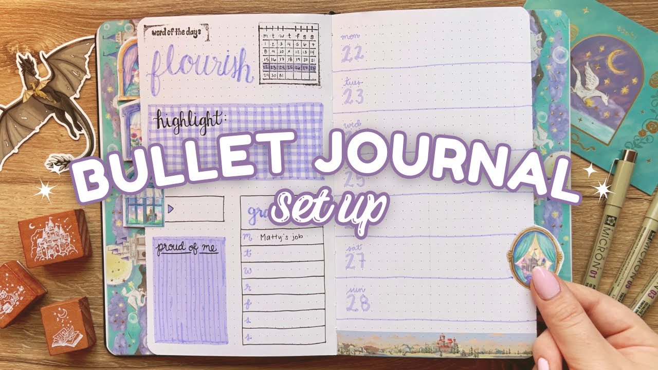 January Bullet Journal Set Up ☁️ fairytale theme // plan with me