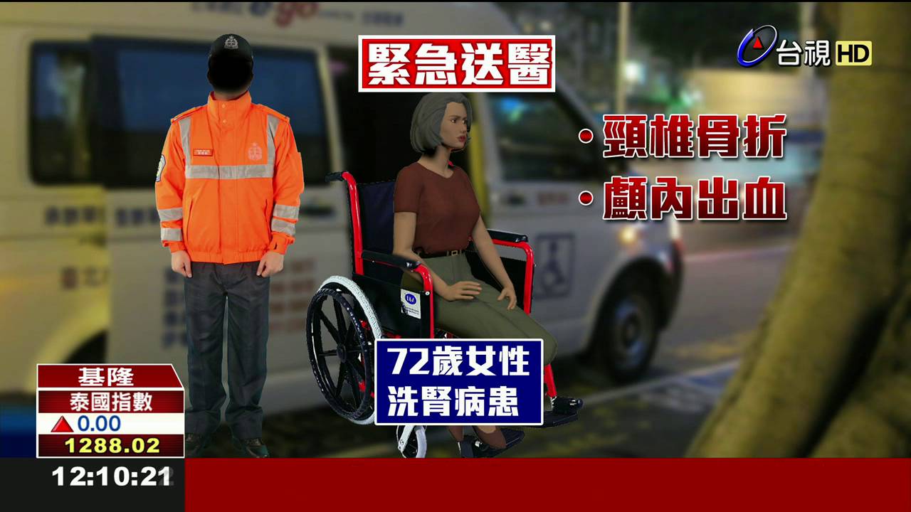 輪椅婦甩出醫療車枉死粗心司機起訴