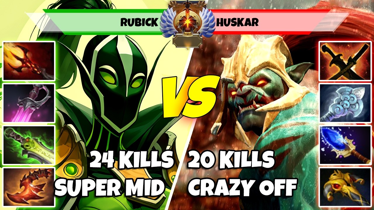 RUBICK (Mid) vs HUSKAR (Off) - Epic Battle Of Immortal Rank Dota 2 Players - Z Dota 2