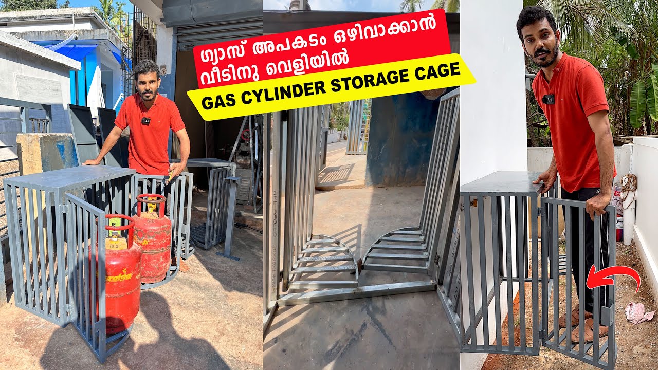 Foldable Gas Cylinder Storage | ഗ്യാസ് സ്റ്റോറേജ് യൂണിറ്റ് | How To Make Gas Storage Cage