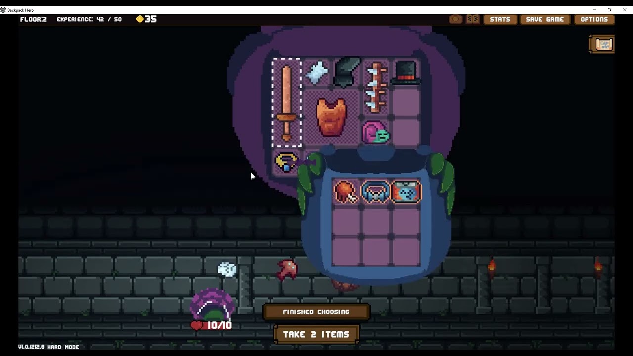 Backpack Hero, Episode 204: Pochette, Hard Mode 3's Part 1 (instrumental gameplay)