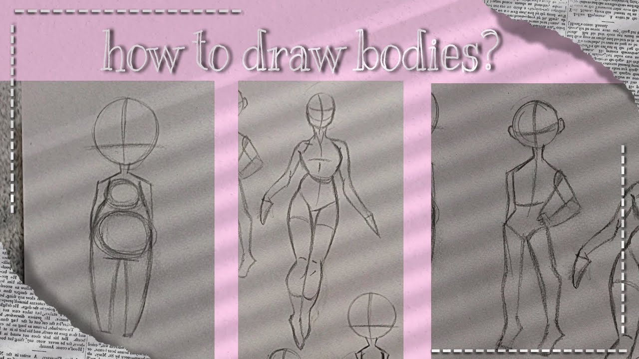 سلسلة تعليم رسم اساسيات الانمي 🎨✏️/ كيف ارسم الجسم ؟✨🧍🏻/ ?how to draw bodies