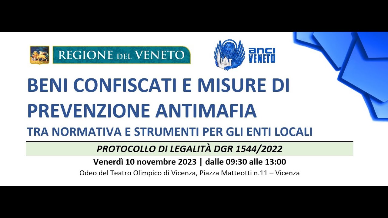 BENI CONFISCATI E PREVENZIONE ANTIMAFIA | NORMATIVA E STRUMENTI PER I COMUNI - 10 novembre 2023