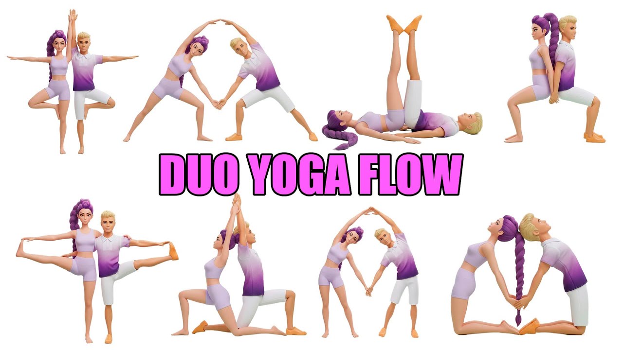 Kids Duo Yoga Poses with Rumi & Ken | Yoga x KPop Demon Hunters x Barbie Ken