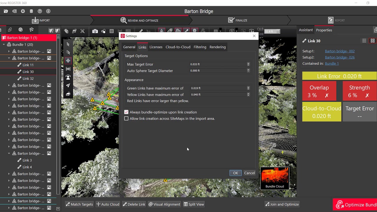 Settings in Cyclone Register 360