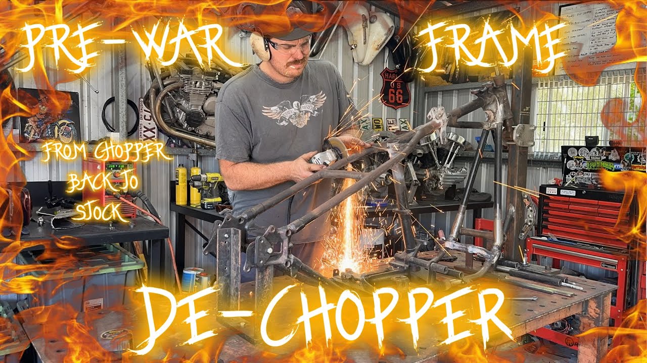 Harley Davidson Pre-War Frame Major Repair. From Chopper back to stock.