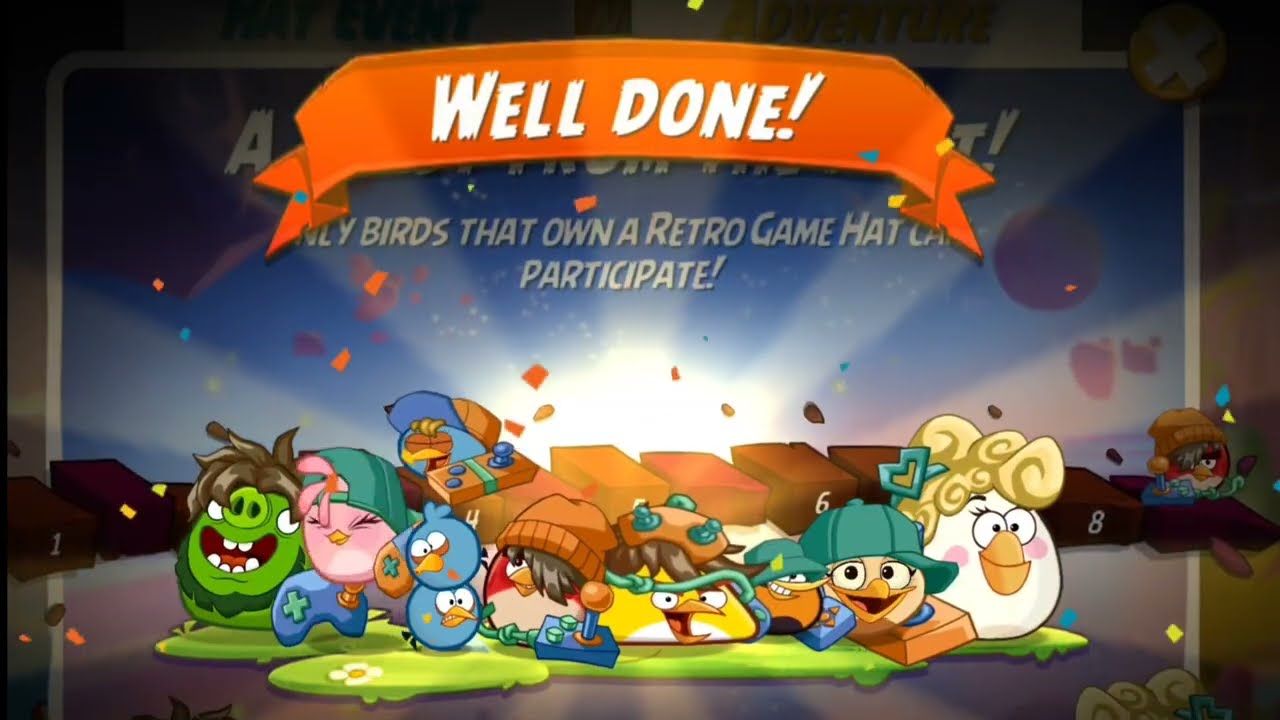 Angry birds 2 A Blast From The Past Hat Adventure (07 March 2026)(level 1-8 complete)(easy gameplay)