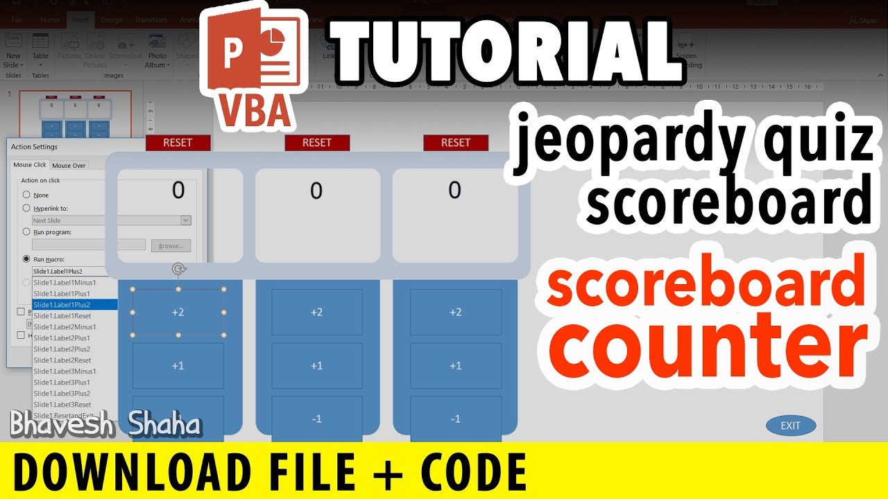 Creating Points Scoreboard in PowerPoint [PPT VBA Tutorial] + Download