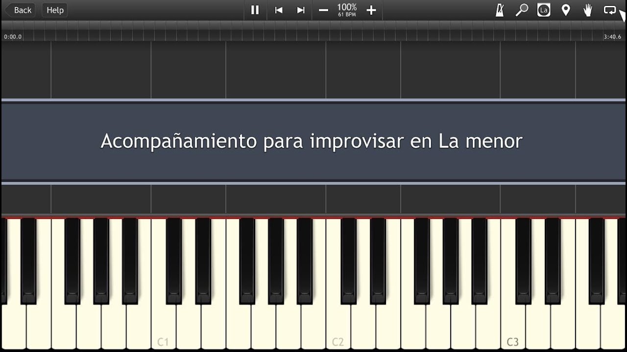 Acompañamiento para improvisar en La menor
