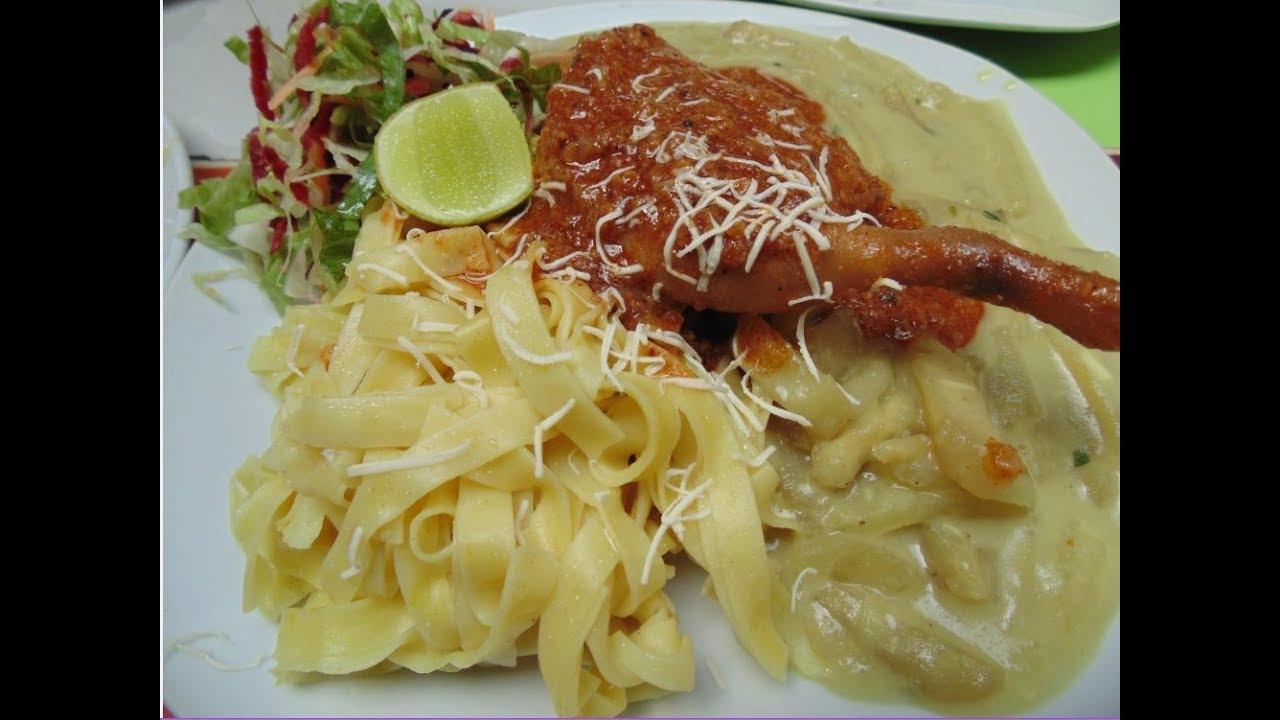 Tallarines de casa con pepian de cuy - Auxilio Chef.