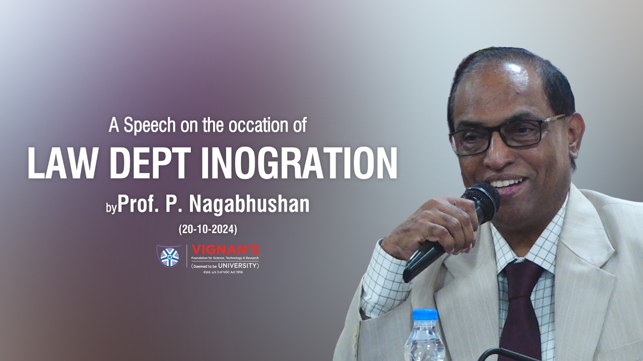 Law Is Not Just Rules, It Is Responsibility | VC Prof. P. Nagabhushan Sir