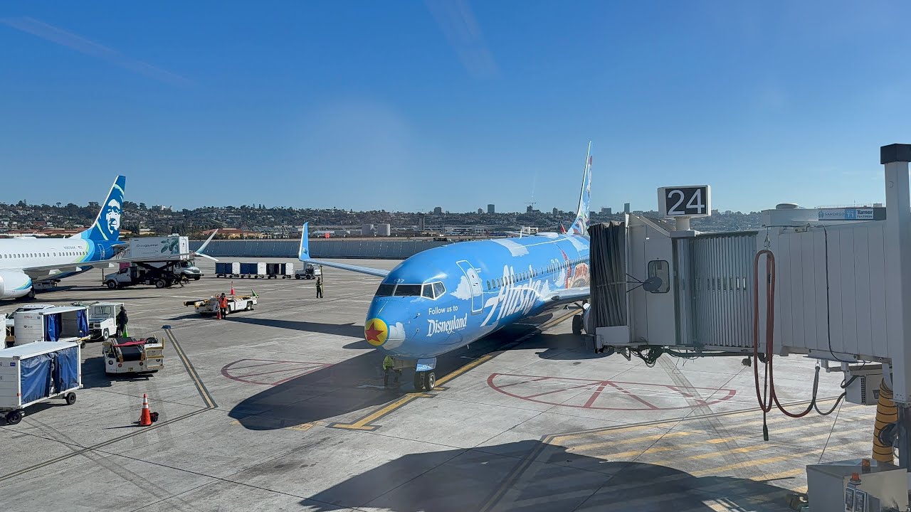 Alaska flight from San Diego, California to Orlando, Florida 