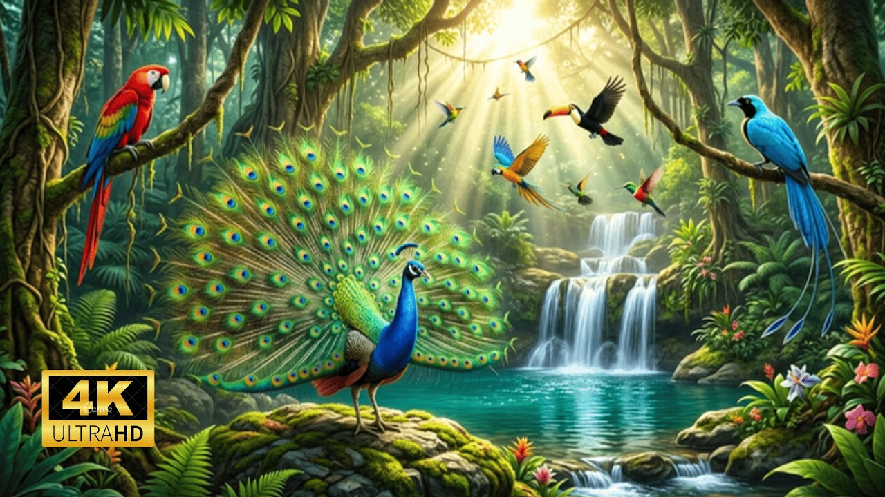🦚 Mystical Birds with Mesmerizing Plumage ✨ | Calming Nature Sounds for Relaxation | 4K