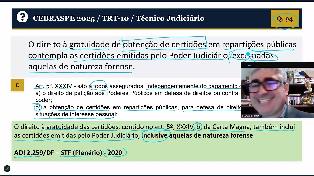 GABARITO EXTRAOFICIAL - Técnico Leg. da Câmara dos Deputados - Constitucional - Prof. Manoel Morais