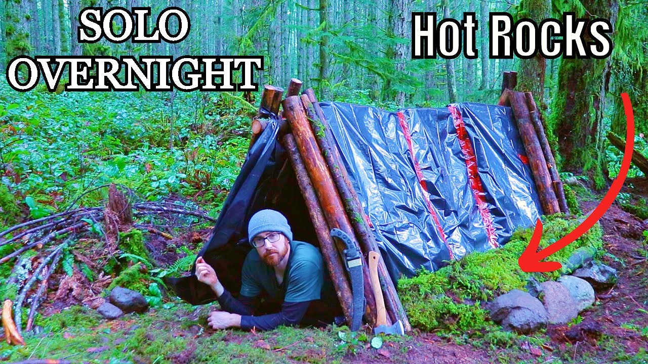 Solo Overnight building garbage bag Bushcraft Shelter
