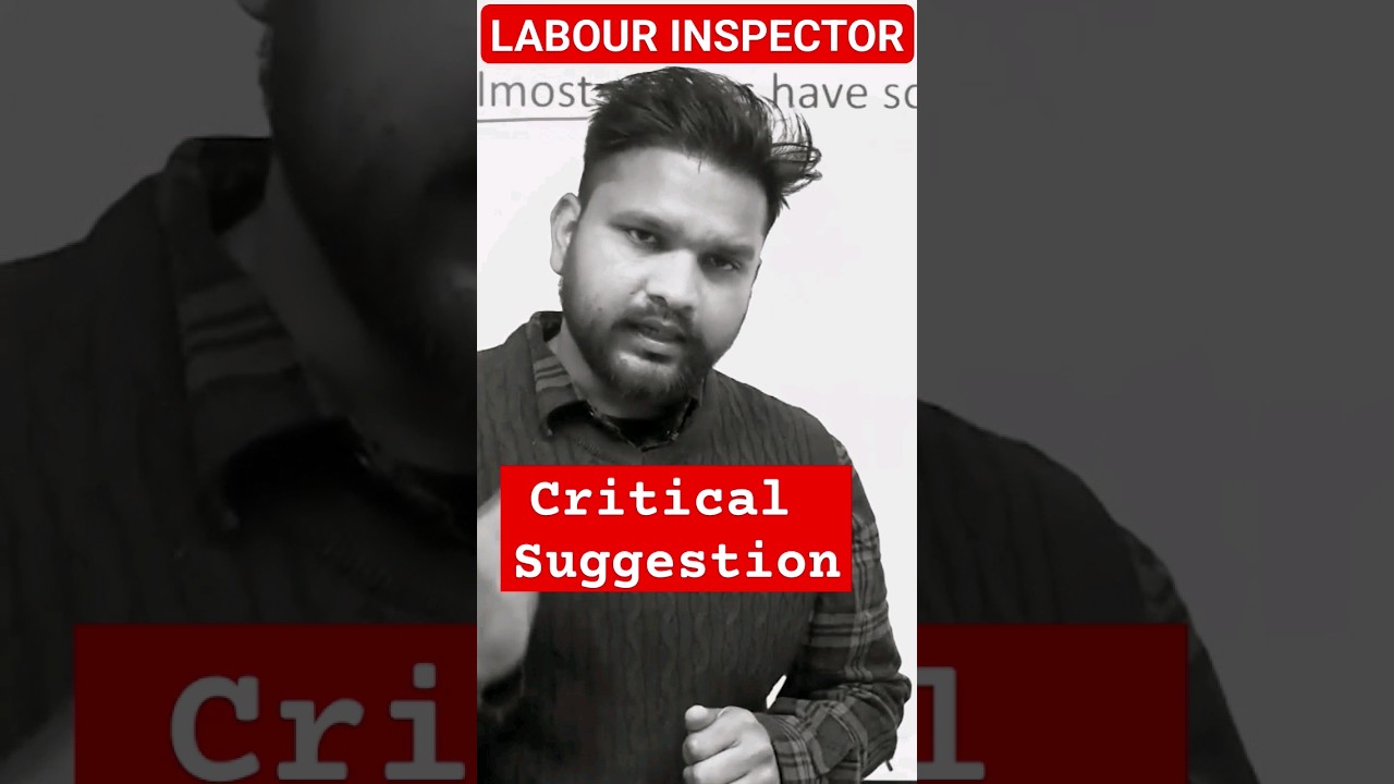 LABOUR INSPECTOR Preparation Suggestion, PSSSB recruitment 2024 #labourinspector