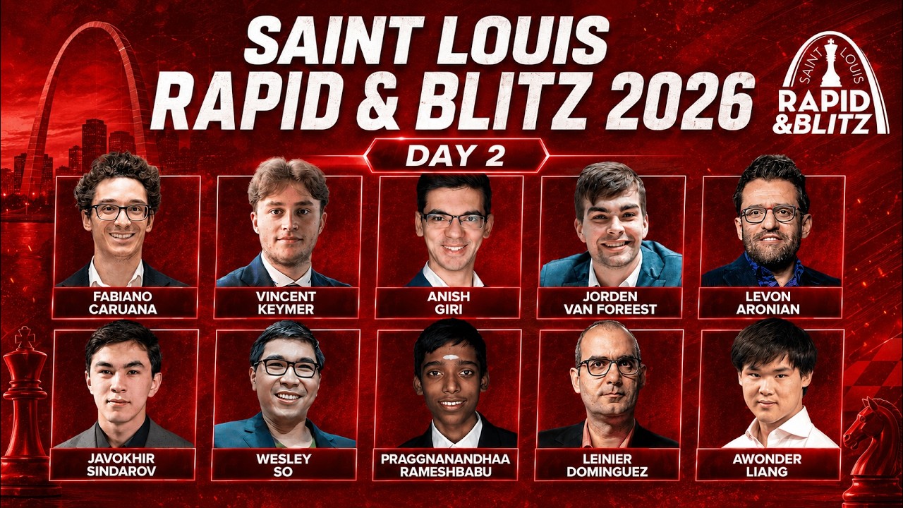 SAINT LOUIS RAPID & BLITZ 2026 | DAY 2 | CARUANA,SINDAROV, ARONIAN, PRAGGNANANDHAA, KEYMER, SO, GIRI