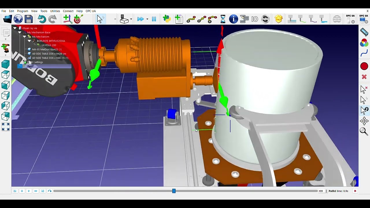 Robot borunte 8 trục mô phỏng Robodk .VIE