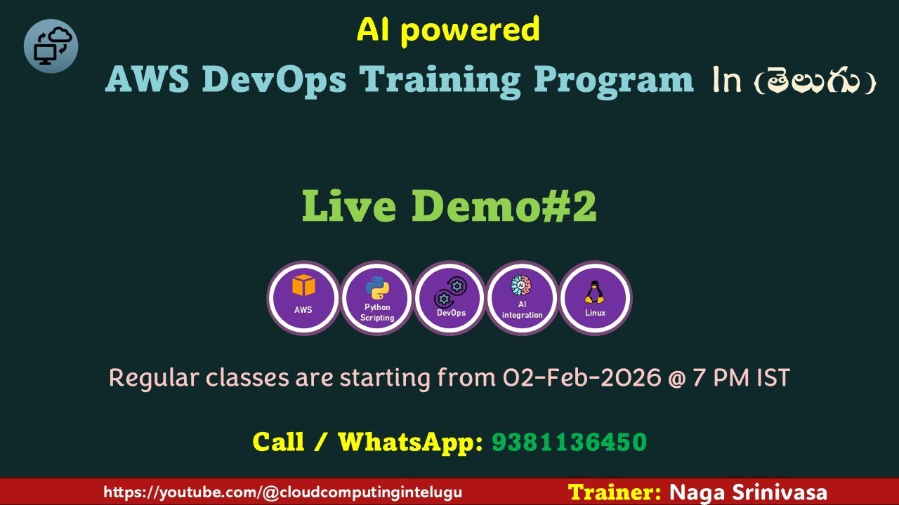 Live Demo 2 | AWS SAA & DevOps 29-Jan-2026 batch | Cloud Computing In Telugu