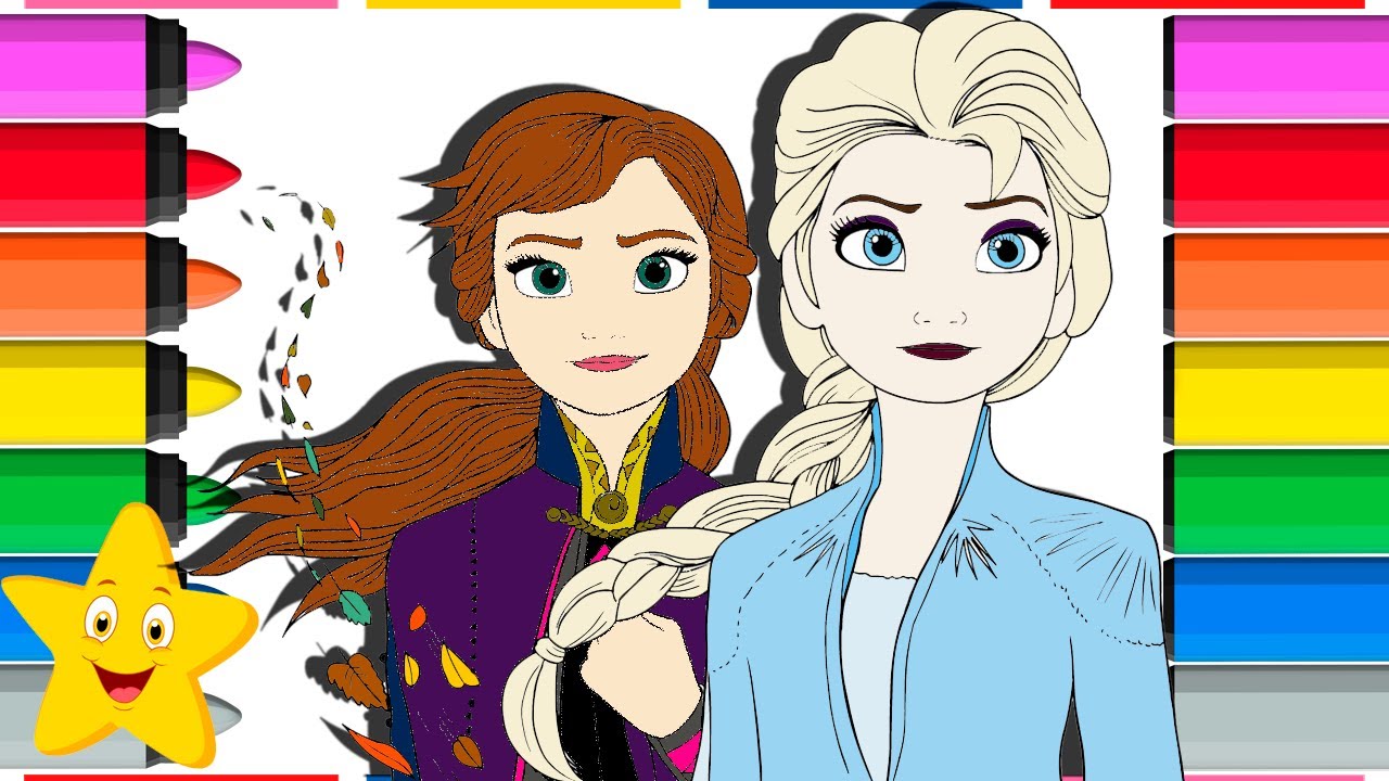 FROZEN COLORING PAGES! ELSA  AND ANNA! ☃️