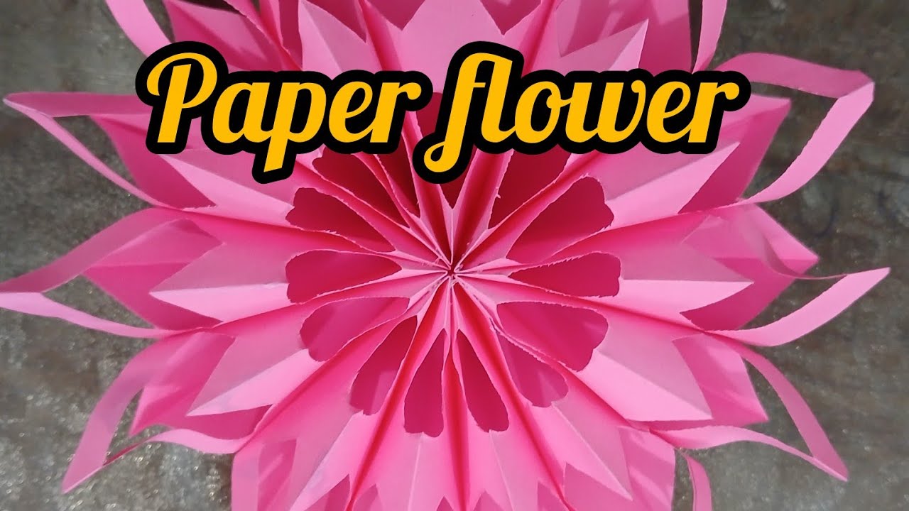 Diy paper flower step-by-step #easy craft ideas for home # beautiful paper flower design 