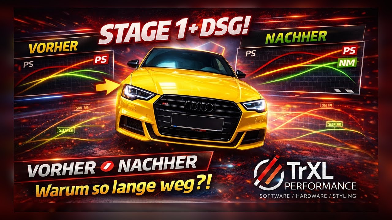 Wir sind zurück! Audi S3 8V Stage 1 mit Vorher/Nachher-Messung + DSG Optimierung + Pop&Bang Dynamic
