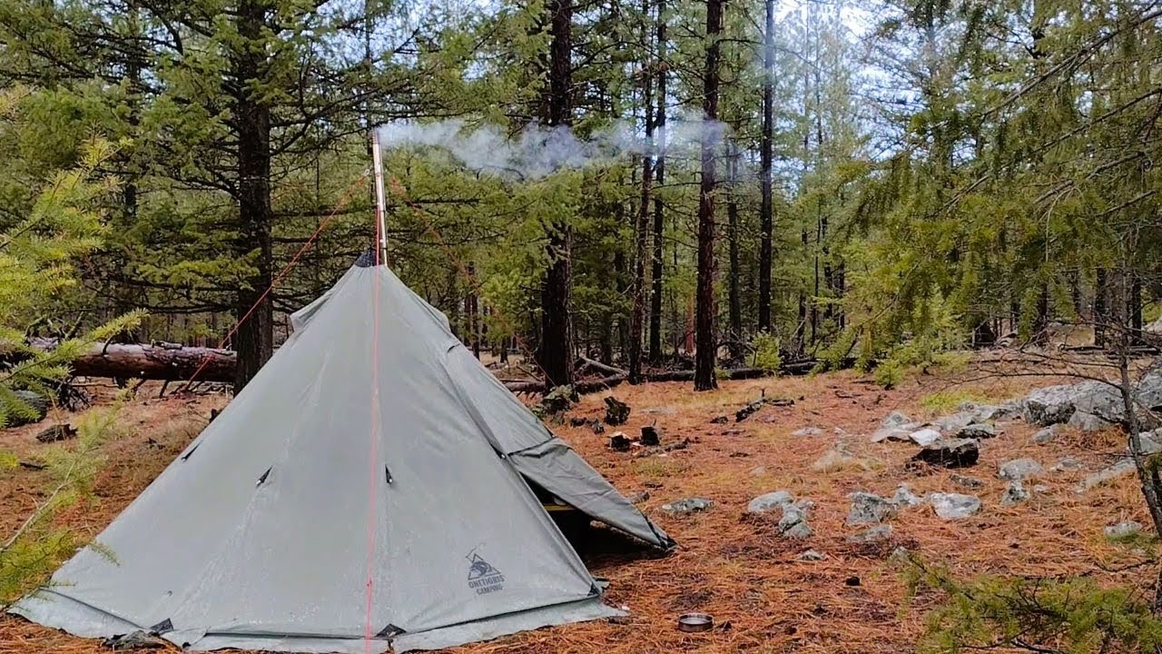 Wicked Storm Coming!  Tipi Hot Tent with My DOG!
