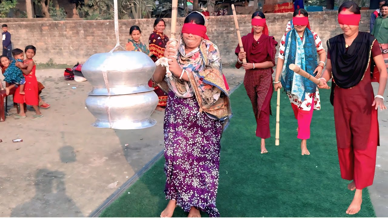 Blindfolded Bone Breaking Challenge | Blind Stick Challenge | Village Girls Game | Zillu Food Game