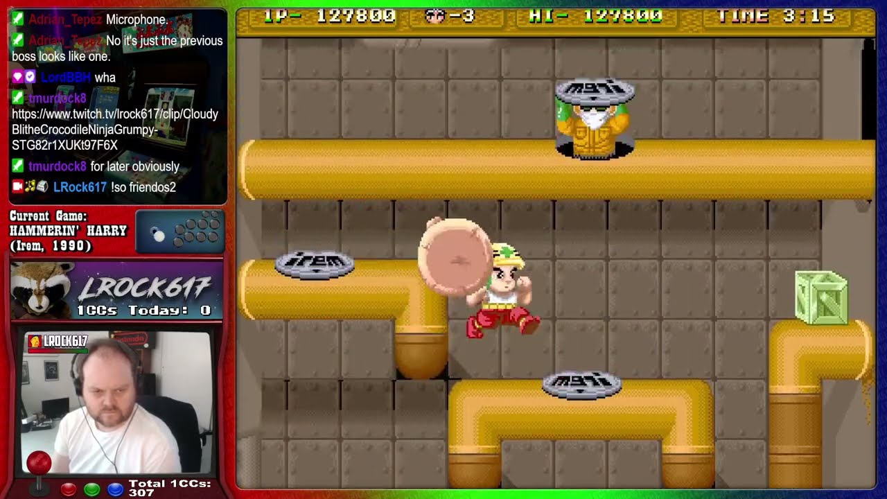 Arcade 1CC #308: Hammerin' Harry - 1 Loop (MAME) - Default settings