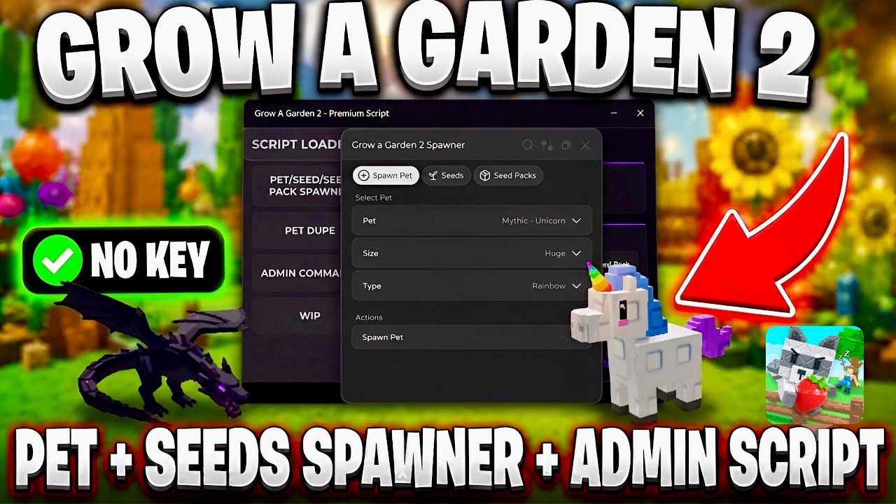 [БЕЗ КЛЮЧА] НОВЫЙ СКРИПТ ДЛЯ GROW A GARDEN 2! (Roblox) | СПАВНЕР ПИТОМЦЕВ + СПАВНЕР СЕМЕН + АДМИН...