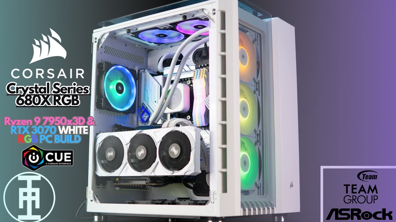 Corsair Crystal 680X RGB WHITE BUILD | ASRock B650E SteelLegend | H150i | Ryzen 9 7950x3D | RTX 3070