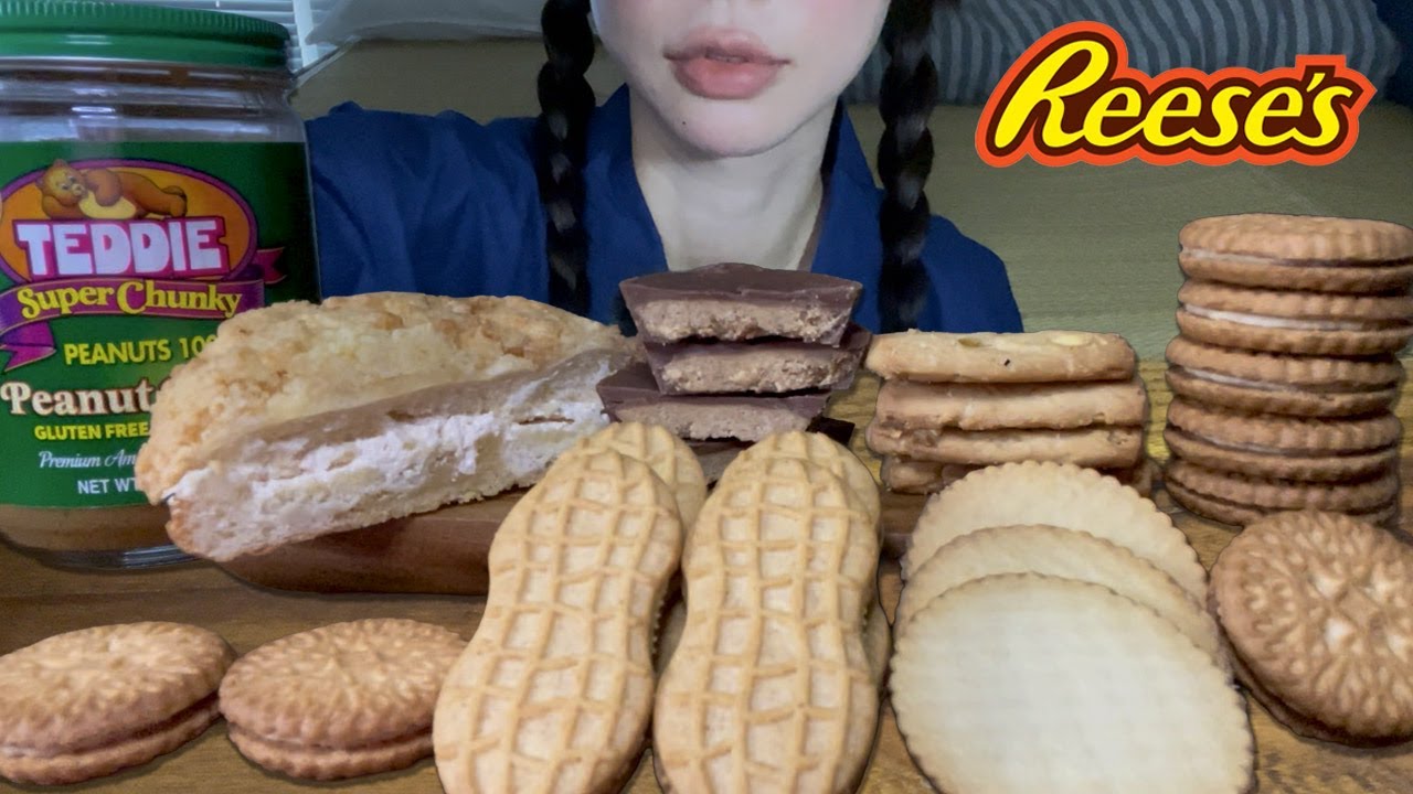 ASMR Mukbang | Peanut Butter Dessert 땅콩과자 & 땅콩버터 먹방 🥜