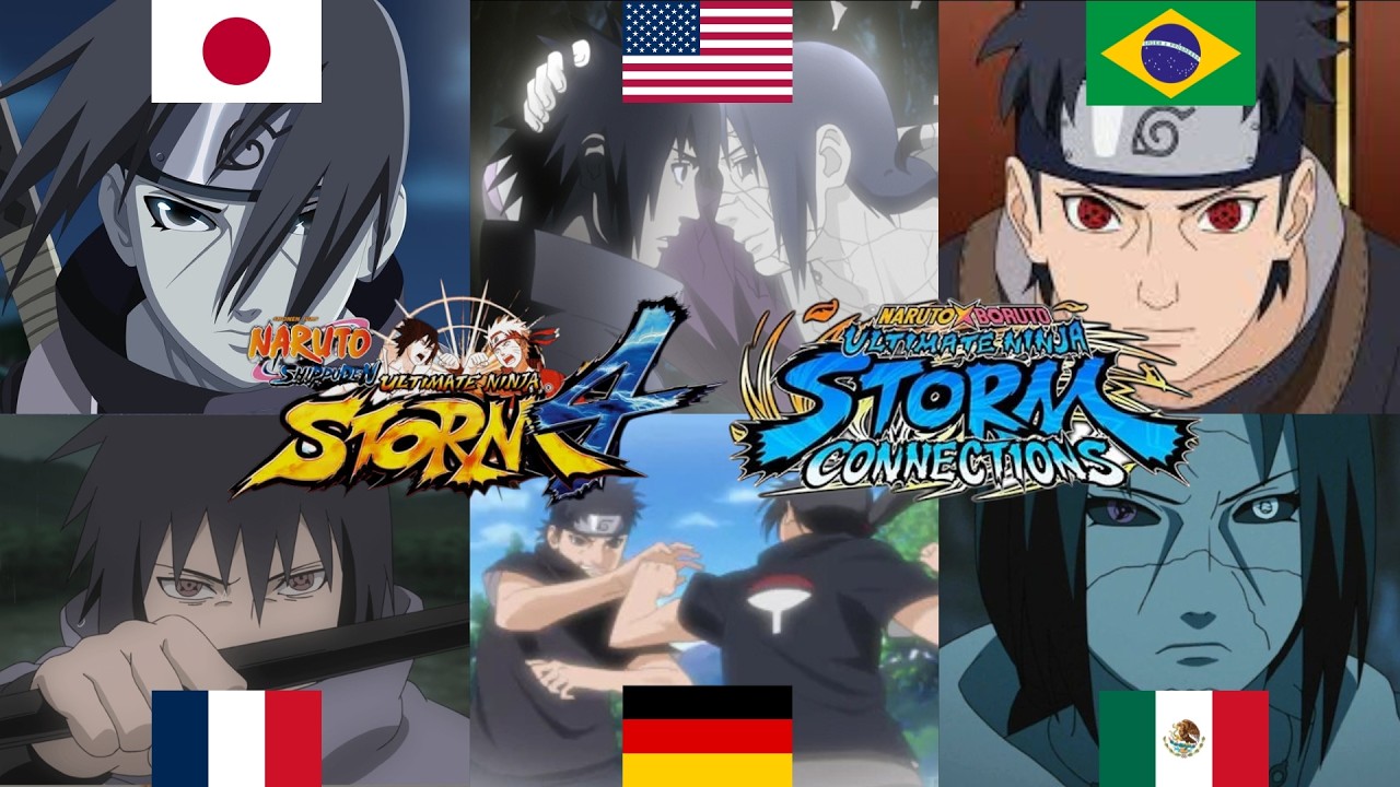 Comparación de doblaje Naruto Storm Connections(Jap,Ing,Bra,Fra,Ale,Lat)+Storm4 (En Equipo)