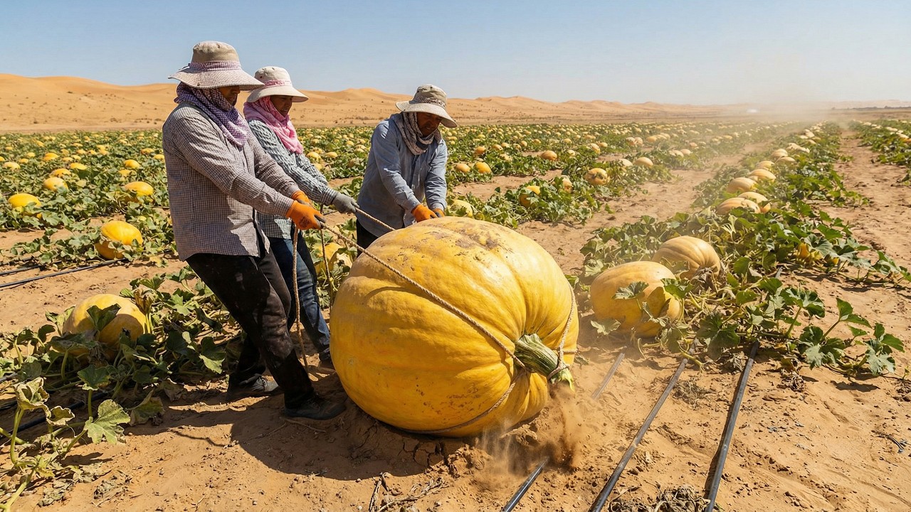 Crazy or Genius! American Pumpkins Grow in the Scorching Desert &mdash; Everyone Who Sees It Will Be Amaze