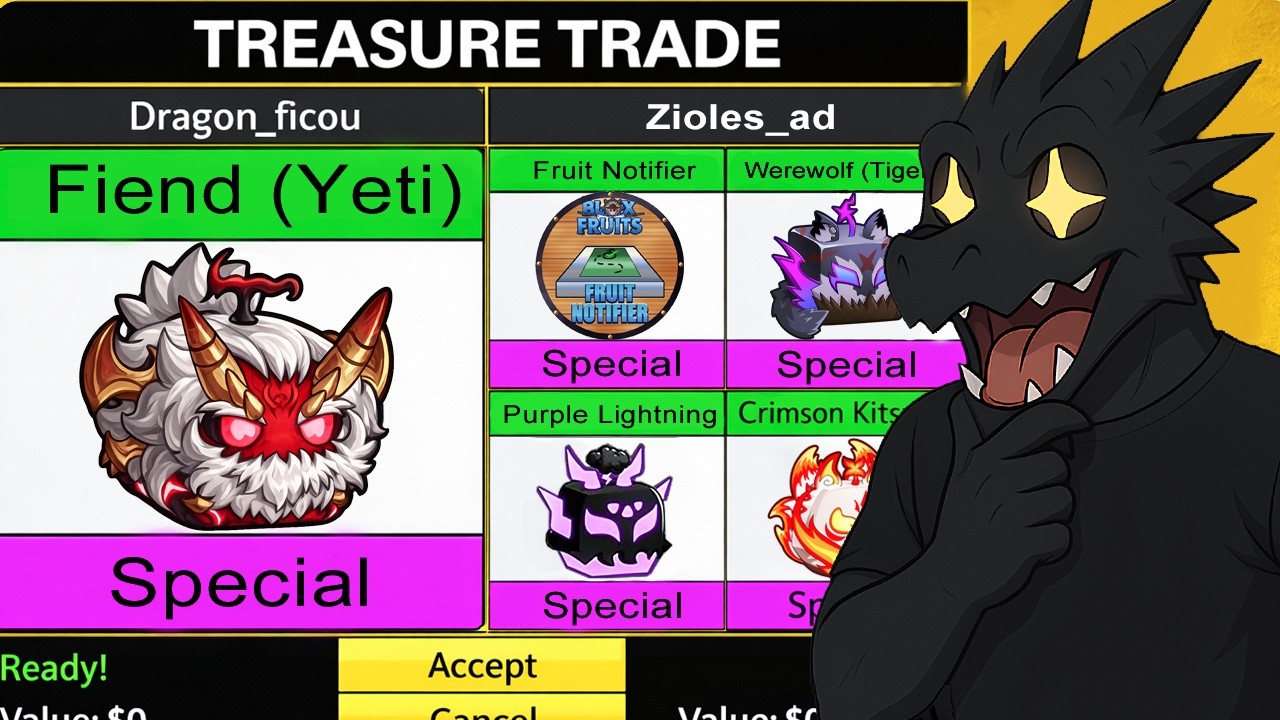 Recebi ofertas INSANAS pela NOVA FIEND YETI da atualização do Blox Fruits! 😱🔥