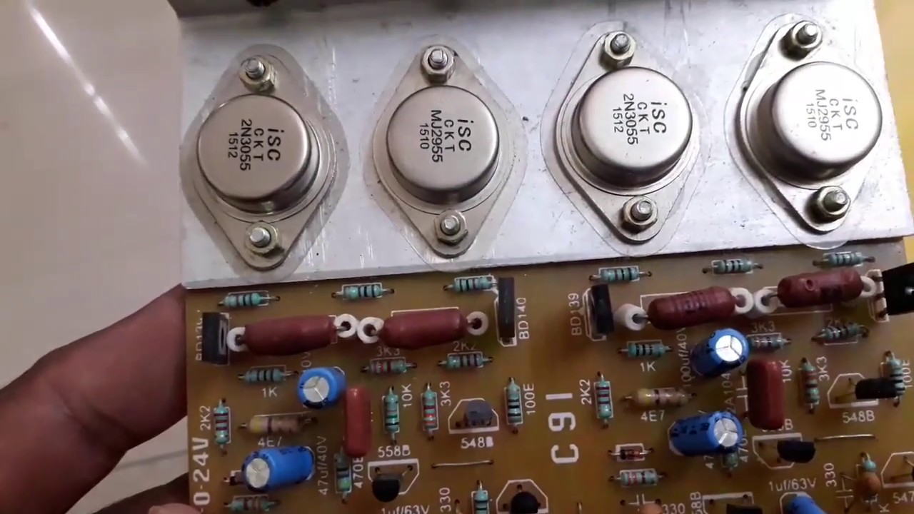 2n3055 amplifier board circuit diagram