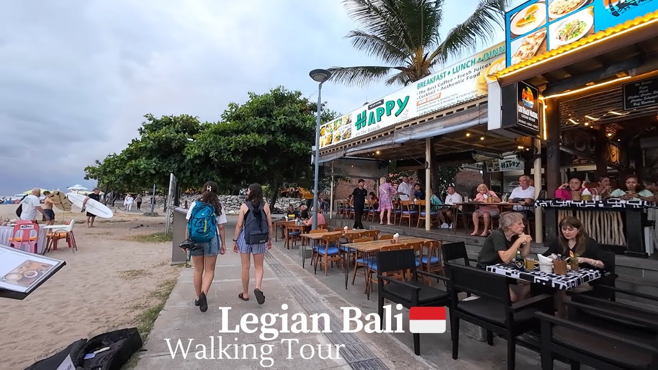 Walking Around Legian Beach & Garlic Lane Legian Kuta Bali | Sunset Walking Tour Bali Update Today