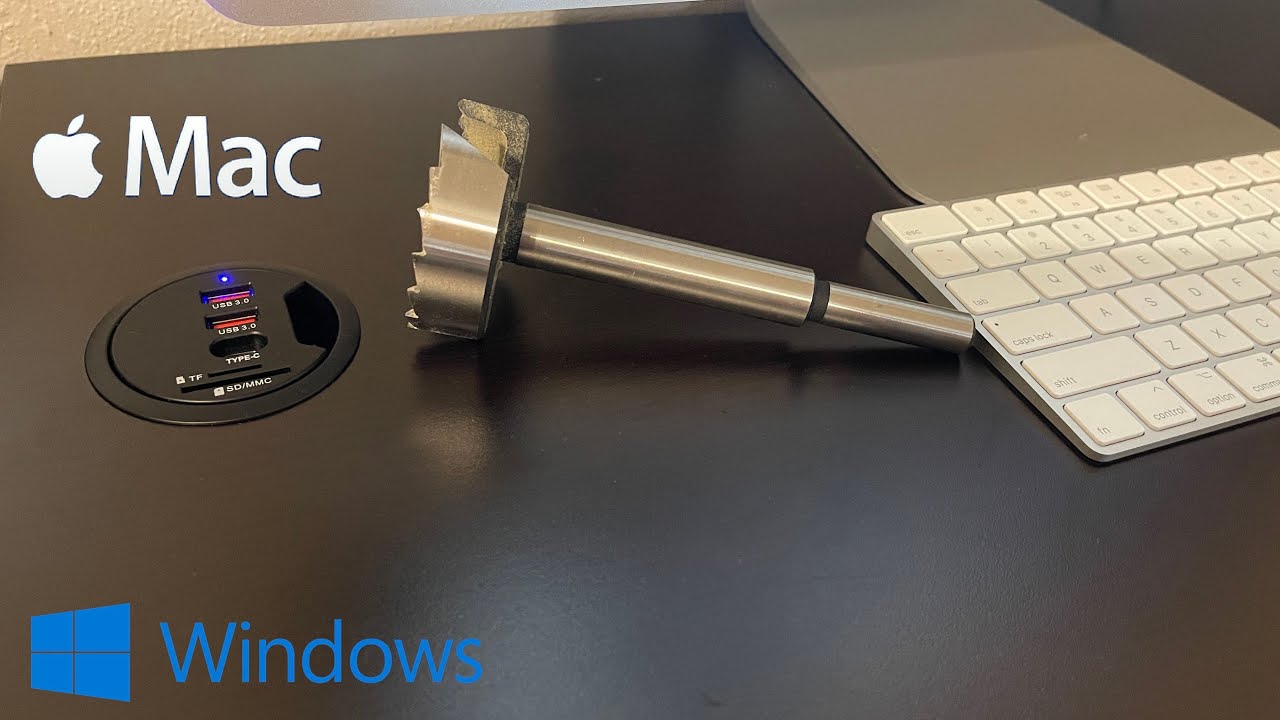 Multi Port USB Hub Desk Install