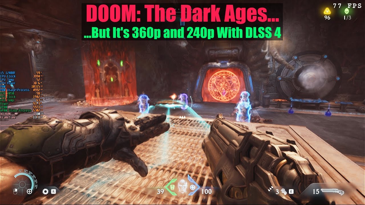 Doom The Dark Ages at 240p with DLSS 4...