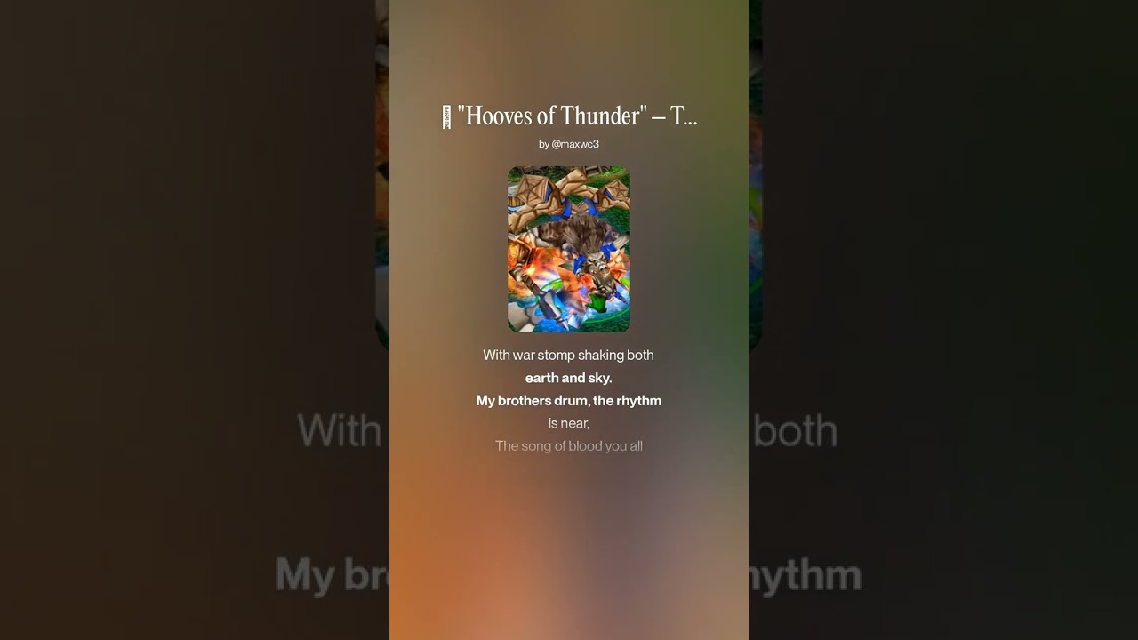 🎵 "Hooves of Thunder" – Tauren Chieftain Song 🎵 Warcraft III ORC Hero song