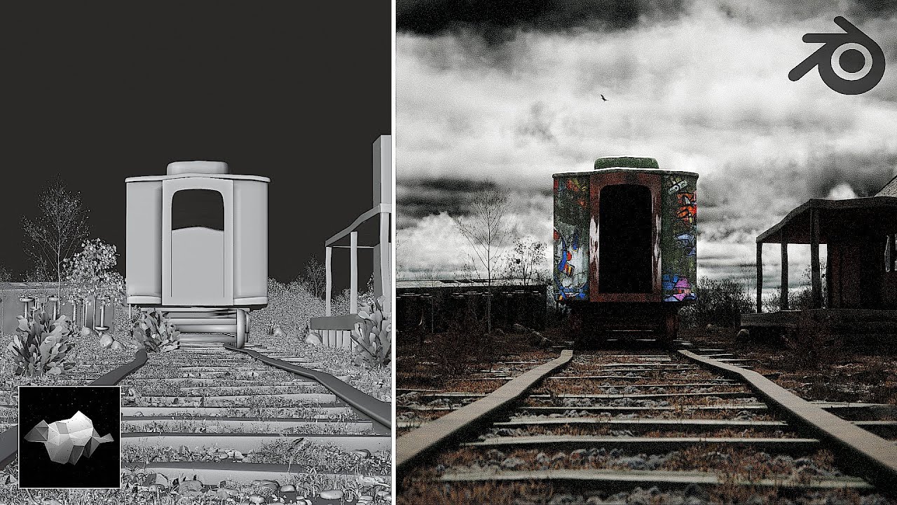 Creating a CINEMATIC Train Station in 3 Days in Blender