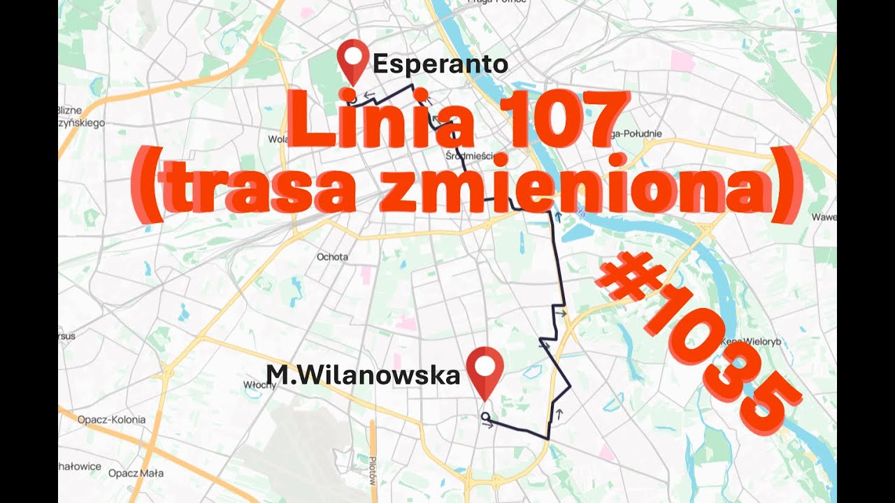 Linia 107 (Czarnomorska, Pl.Powstańców Warszawy) M.Wilanowska-Esperanto. Solbus Solcity 10SM #1035
