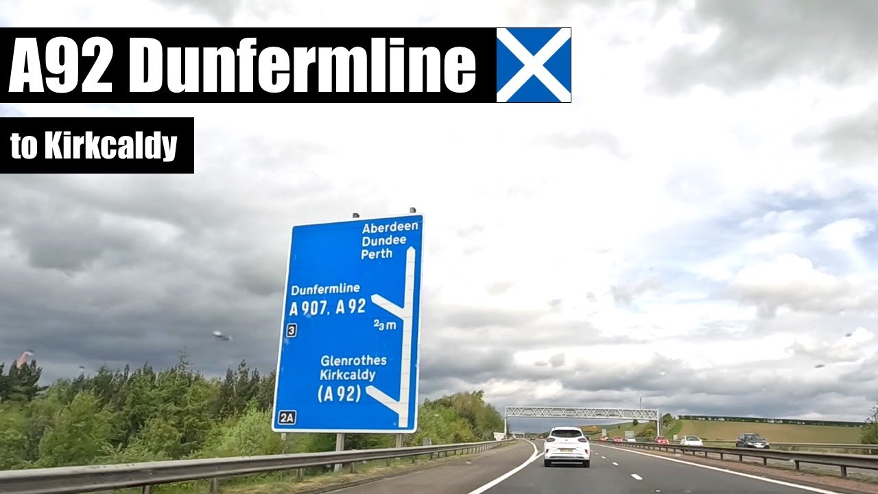Driving A92 Dunfermline to Kirkcaldy in Scotland