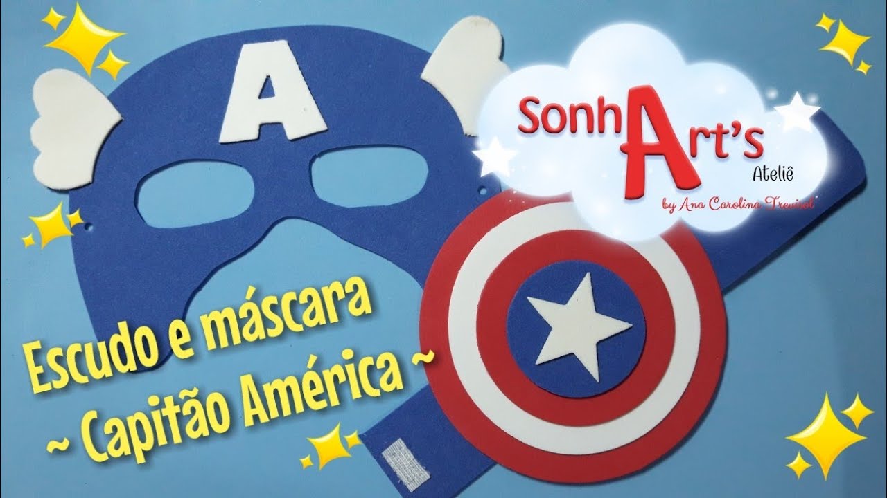 Máscara e escudo do Capitão América (Projeto Amizade, Amor e Arte)