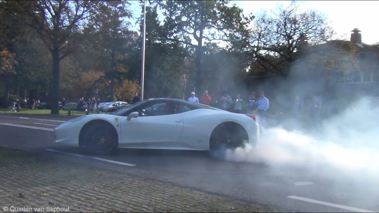 2x 458 Italia Going CRAZY! Revv Battle, Powerslides, BURNOUTS! (1080p HD)